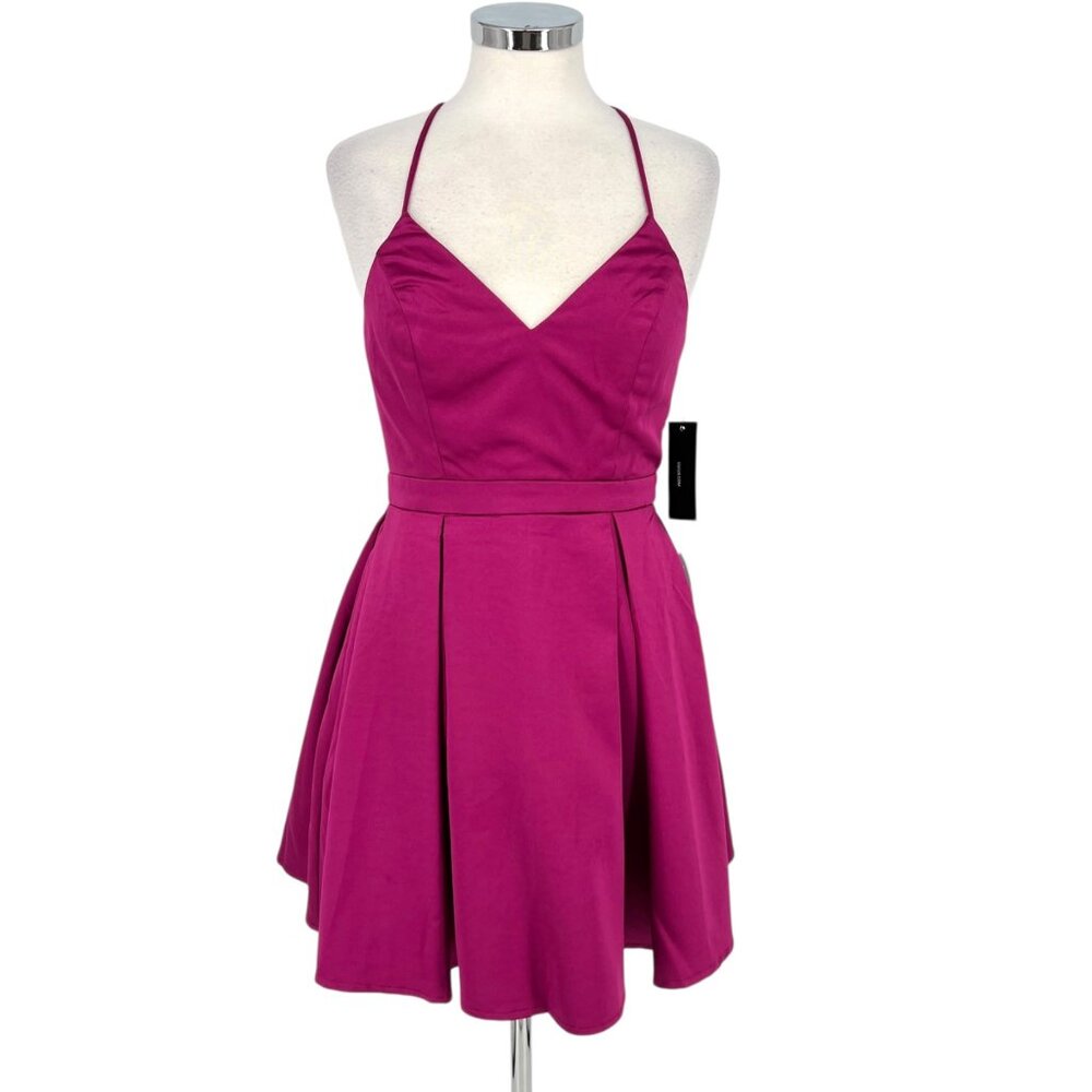 Lulus Be With You Magenta Skater Dress Sleeveless Mini Size Medium NWT